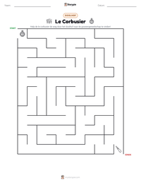 Le Corbusier afdrukbare werkblad voorbeeld