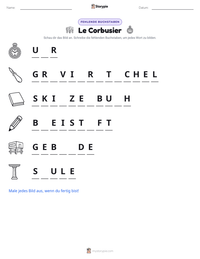 Le Corbusier druckbare Arbeitsblatt Vorschau