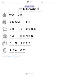 Le Corbusier printable worksheet preview