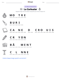 Aperçu de la feuille de travail imprimable Le Corbusier