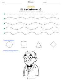 Prabaca lembar kerja cetak Le Corbusier