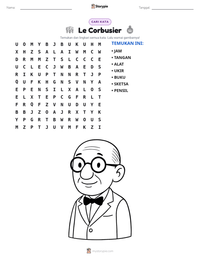 Prabaca lembar kerja cetak Le Corbusier
