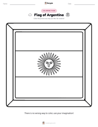 Flag of Argentina printable worksheet preview