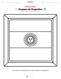 Aperçu de la feuille de travail imprimable Drapeau de l'Argentine