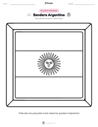 Prabaca lembar kerja cetak Bendera Argentina