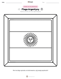 Podgląd drukowalnego arkusza ćwiczeń Flaga Argentyny