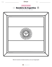 Prévia da folha de atividades imprimível Bandeira da Argentina