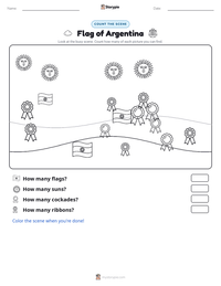 Flag of Argentina printable worksheet preview