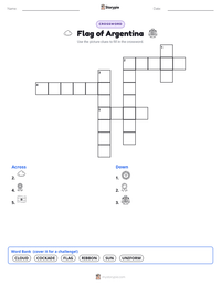 Flag of Argentina printable worksheet preview