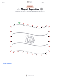 Flag of Argentina printable worksheet preview