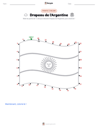 Aperçu de la feuille de travail imprimable Drapeau de l'Argentine