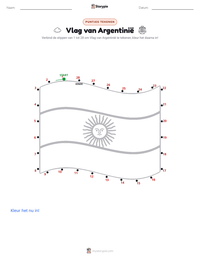 Vlag van Argentinië afdrukbare werkblad voorbeeld