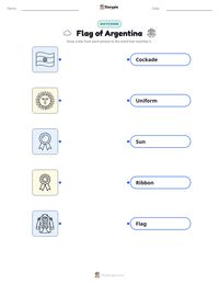 Flag of Argentina printable worksheet preview