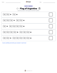 Flag of Argentina printable worksheet preview