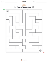 Flag of Argentina printable worksheet preview