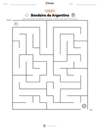 Prévia da folha de atividades imprimível Bandeira da Argentina