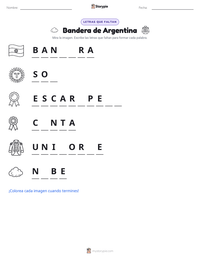 Vista previa de la hoja de trabajo imprimible de Bandera de Argentina
