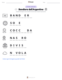 Anteprima della scheda stampabile di Bandiera dell'Argentina