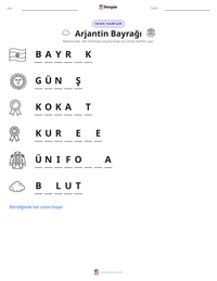 Arjantin Bayrağı yazdırılabilir çalışma sayfası önizlemesi