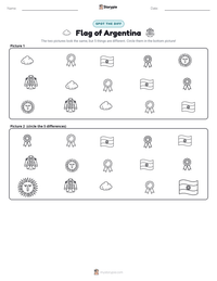 Flag of Argentina printable worksheet preview