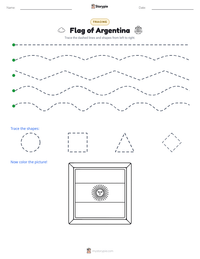 Flag of Argentina printable worksheet preview