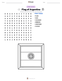 Flag of Argentina printable worksheet preview