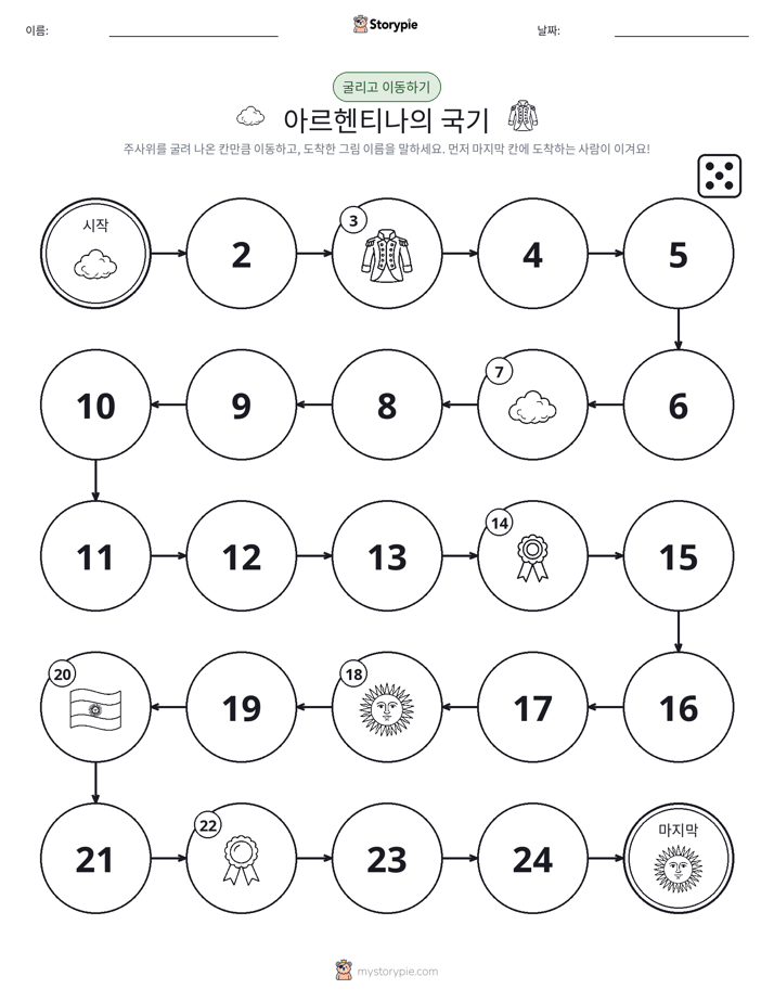 주사위 굴리고 이동하기 게임