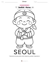 Prabaca lembar kerja cetak Seollal - Korea