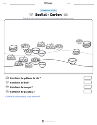 Aperçu de la feuille de travail imprimable Seollal - Coréen