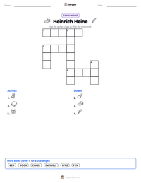 Heinrich Heine printable worksheet preview