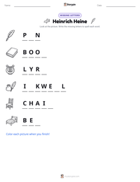 Heinrich Heine printable worksheet preview