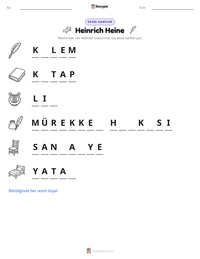 Heinrich Heine yazdırılabilir çalışma sayfası önizlemesi
