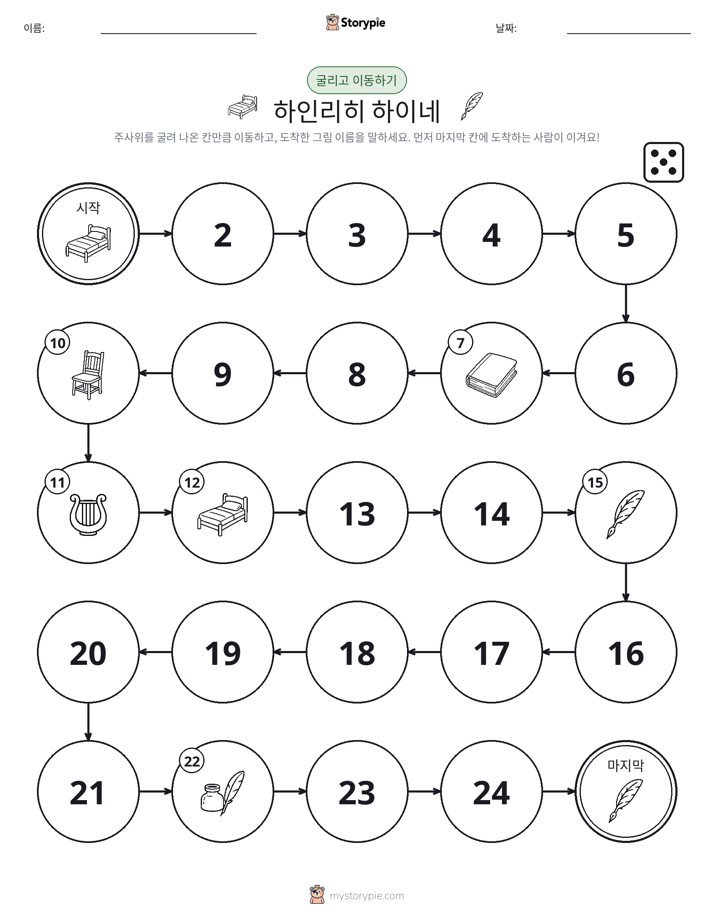 주사위 굴리고 이동하기 게임