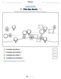 Aperçu de la feuille de travail imprimable Fée des dents