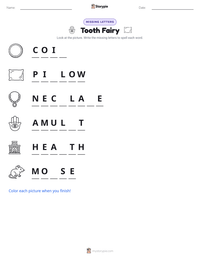 Tooth Fairy printable worksheet preview