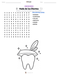 Vista previa de la hoja de trabajo imprimible de Hada de los Dientes