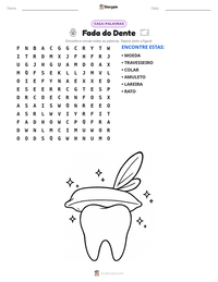Prévia da folha de atividades imprimível Fada do Dente