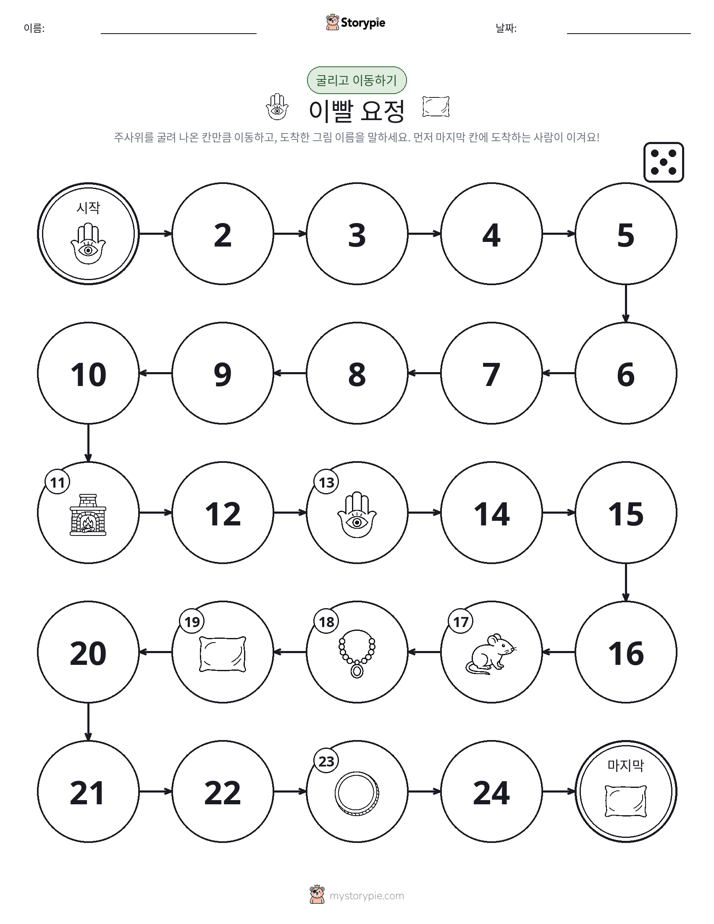 주사위 굴리고 이동하기 게임