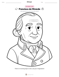 Francisco de Miranda printable worksheet preview