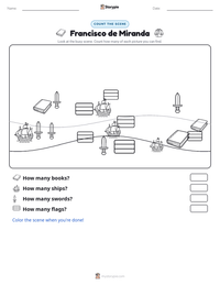 Francisco de Miranda printable worksheet preview