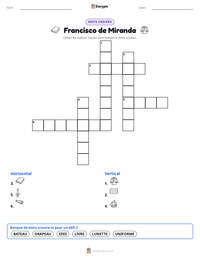 Aperçu de la feuille de travail imprimable Francisco de Miranda