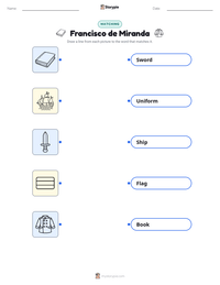 Francisco de Miranda printable worksheet preview