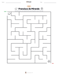 Francisco de Miranda printable worksheet preview
