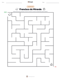 Aperçu de la feuille de travail imprimable Francisco de Miranda
