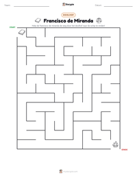 Francisco de Miranda afdrukbare werkblad voorbeeld
