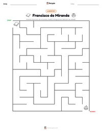 Podgląd drukowalnego arkusza ćwiczeń Francisco de Miranda