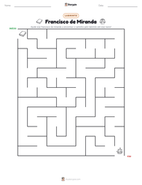 Prévia da folha de atividades imprimível Francisco de Miranda