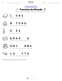 Aperçu de la feuille de travail imprimable Francisco de Miranda