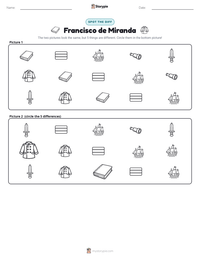 Francisco de Miranda printable worksheet preview