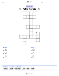 Pablo Neruda printable worksheet preview